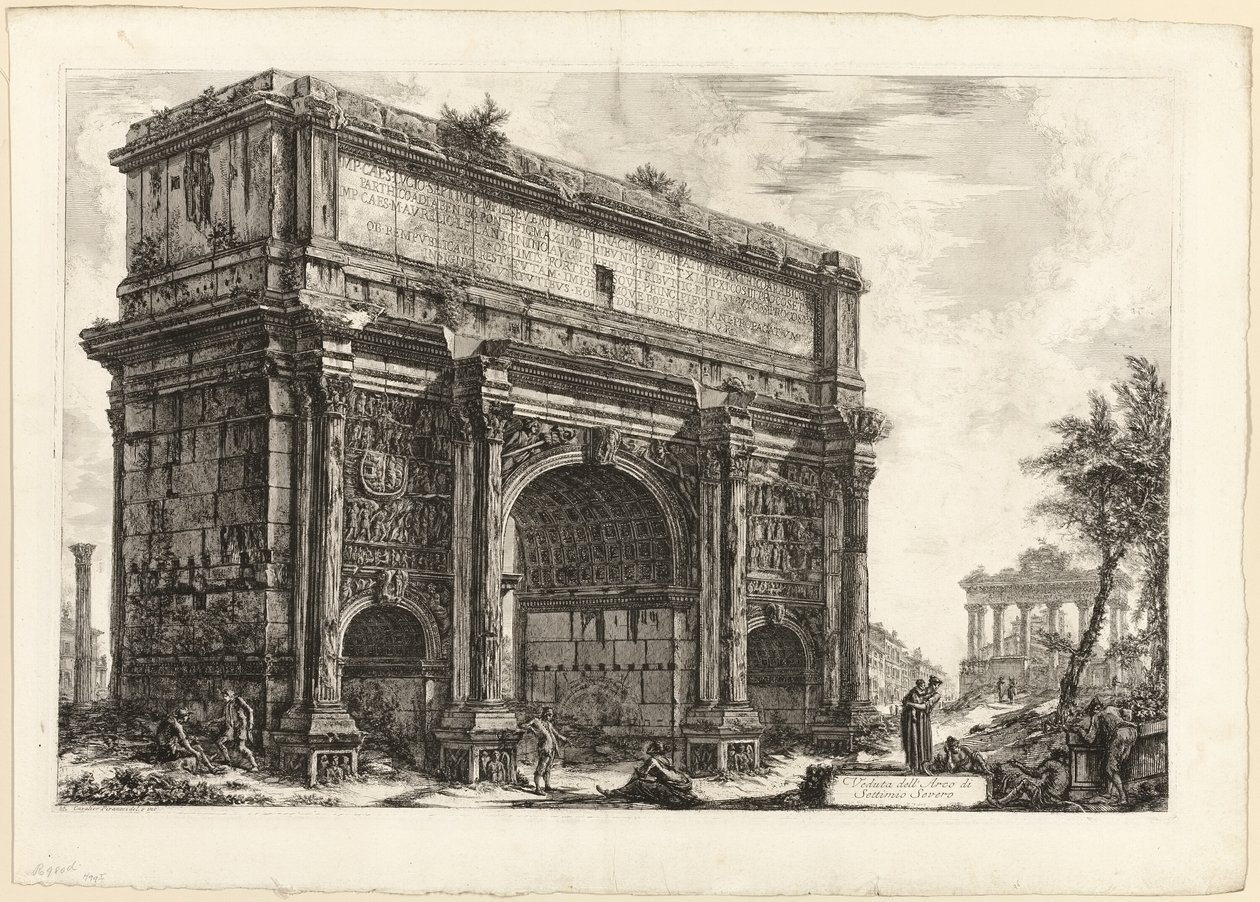 Vista do Arco de Septímio Severo, de Vistas de Roma de Giovanni Battista Piranesi