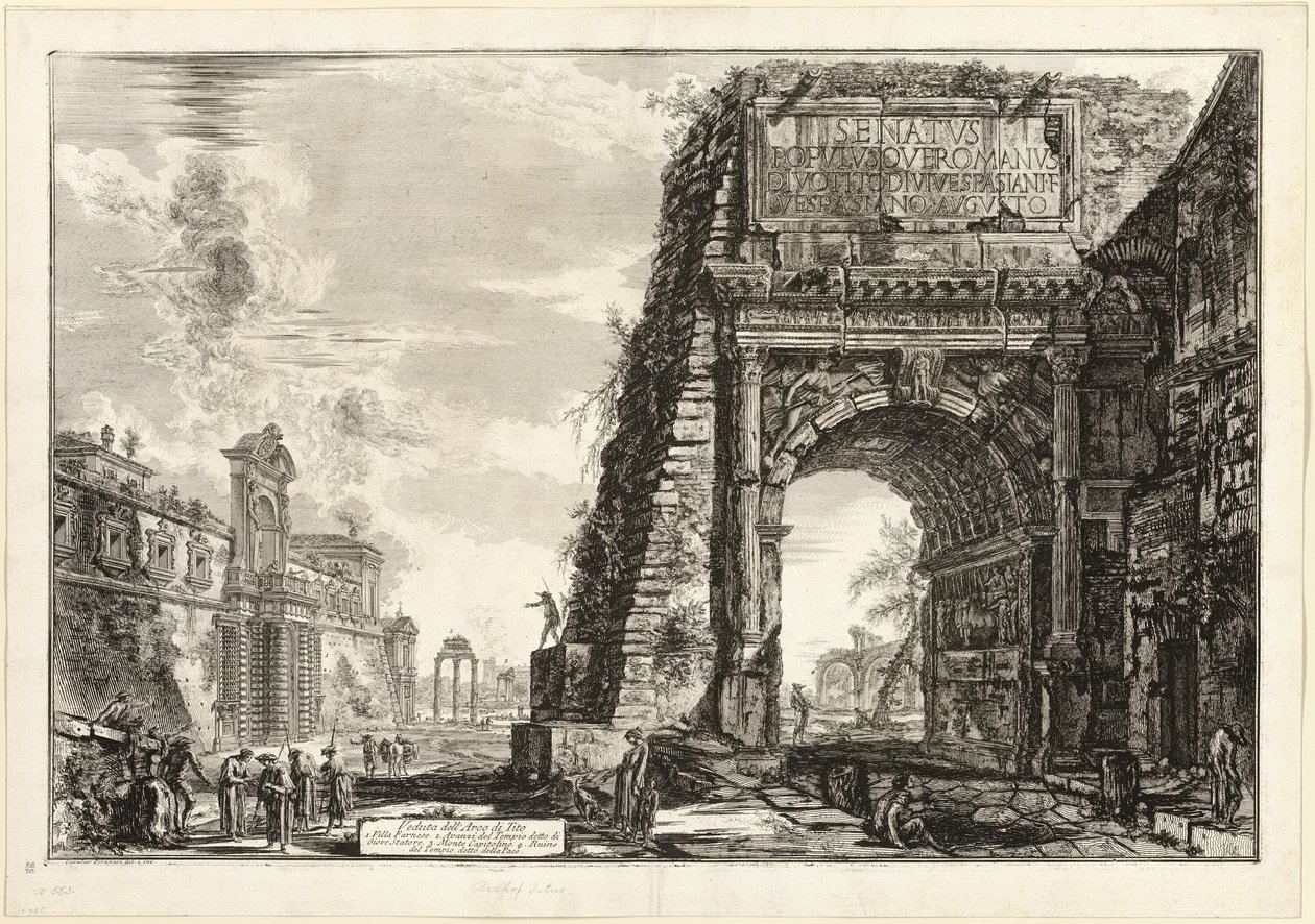 Vista do Arco de Tito, de Vistas de Roma de Giovanni Battista Piranesi