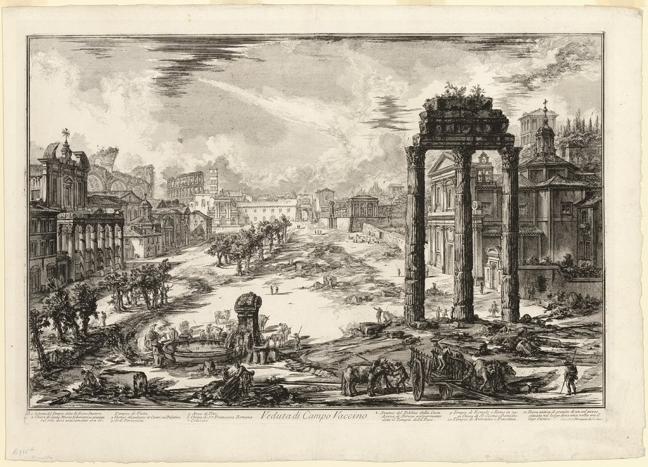 Vista do Campo Vaccino, de Vistas de Roma de Giovanni Battista Piranesi