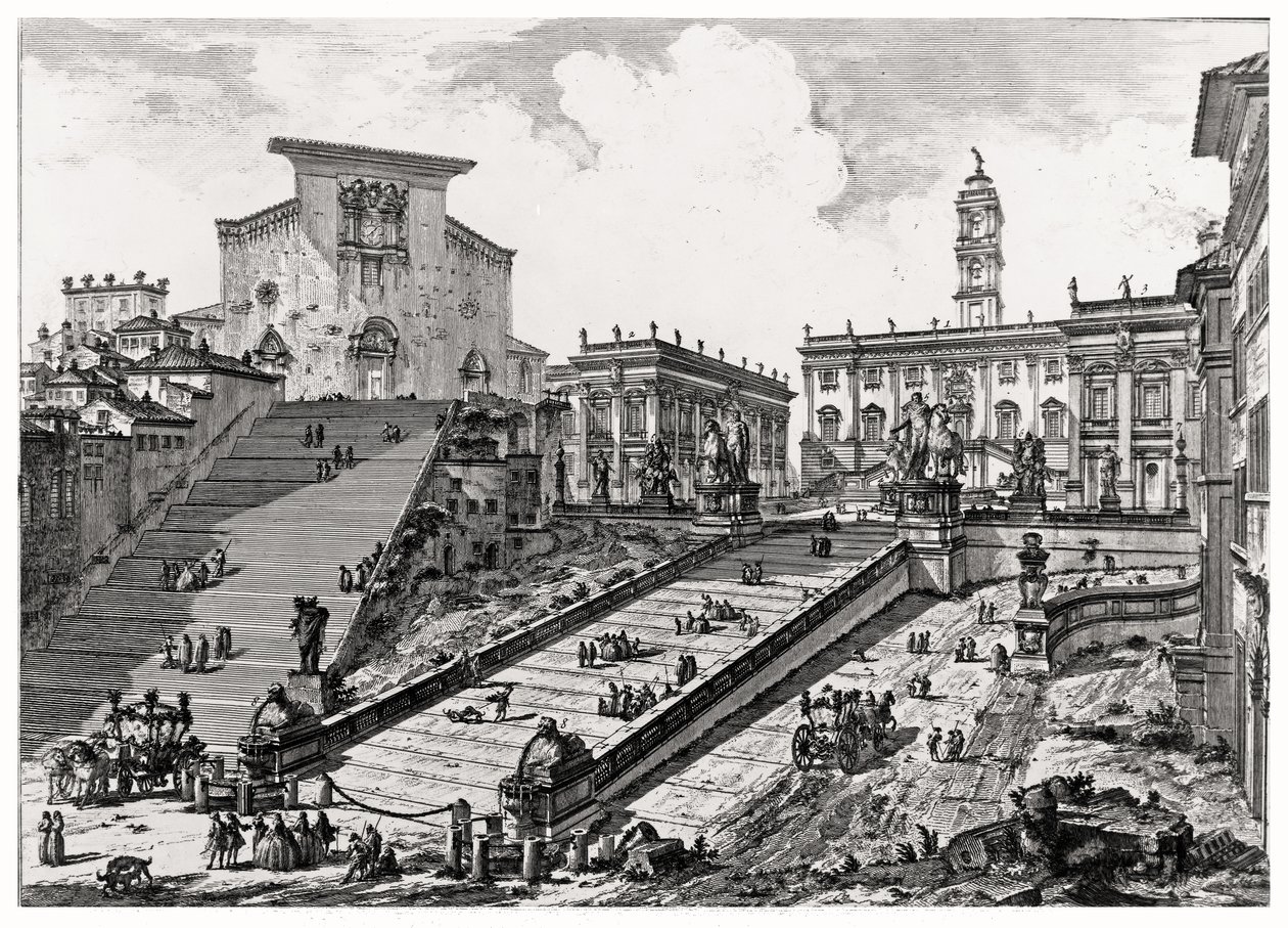 Vista do Capitólio, da série "Vistas de Roma", c.1760 de Giovanni Battista Piranesi