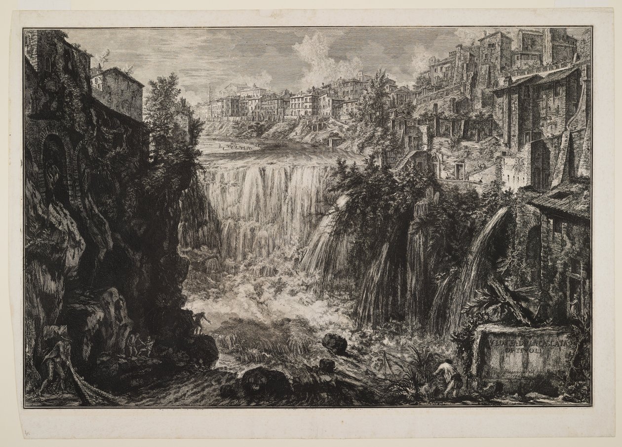 Vista da grande cascata em Tivoli de Giovanni Battista Piranesi