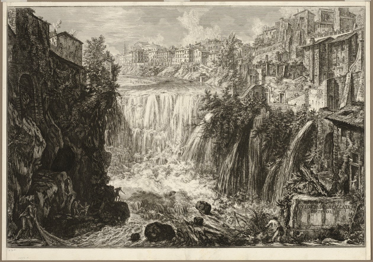 Vista da Grand Cascade no Tivoli, de Views of Rome de Giovanni Battista Piranesi