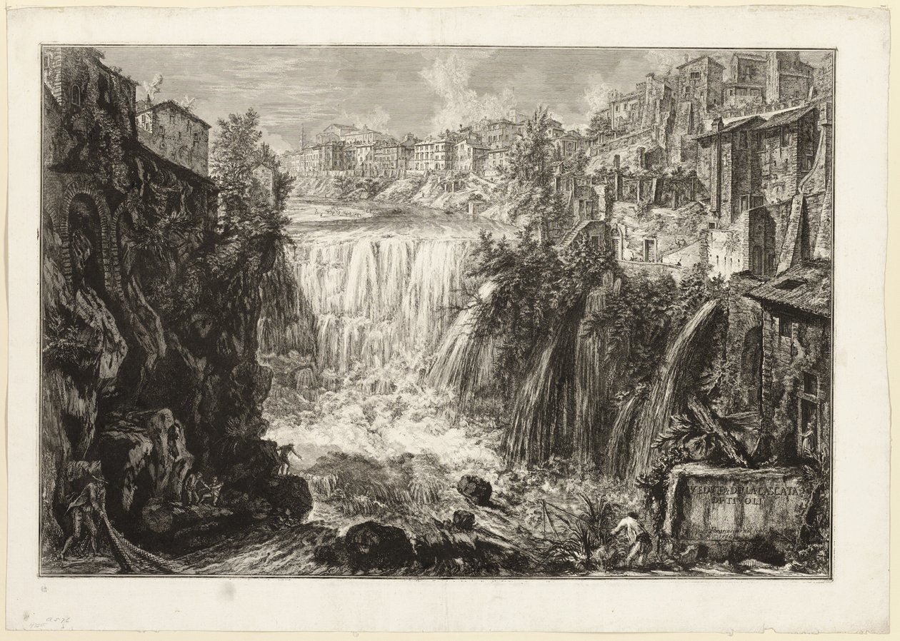 Vista da Grand Cascade no Tivoli, de Views of Rome de Giovanni Battista Piranesi