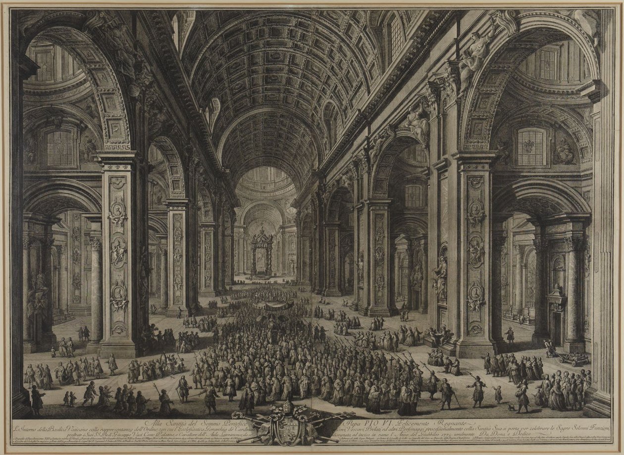 Vista do interior de São Pedro de Giovanni Battista Piranesi