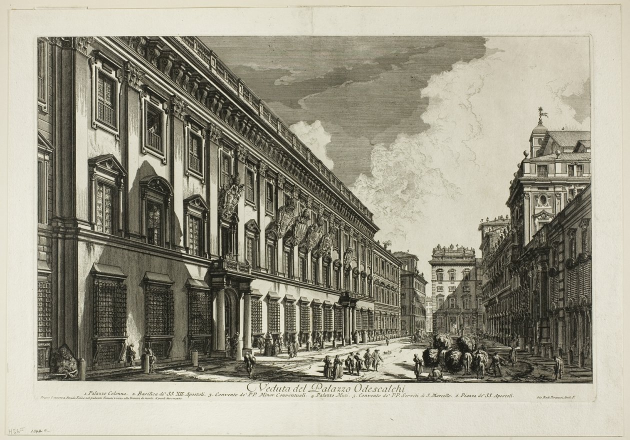 Vista do Palazzo Odescalchi, de Vistas de Roma de Giovanni Battista Piranesi