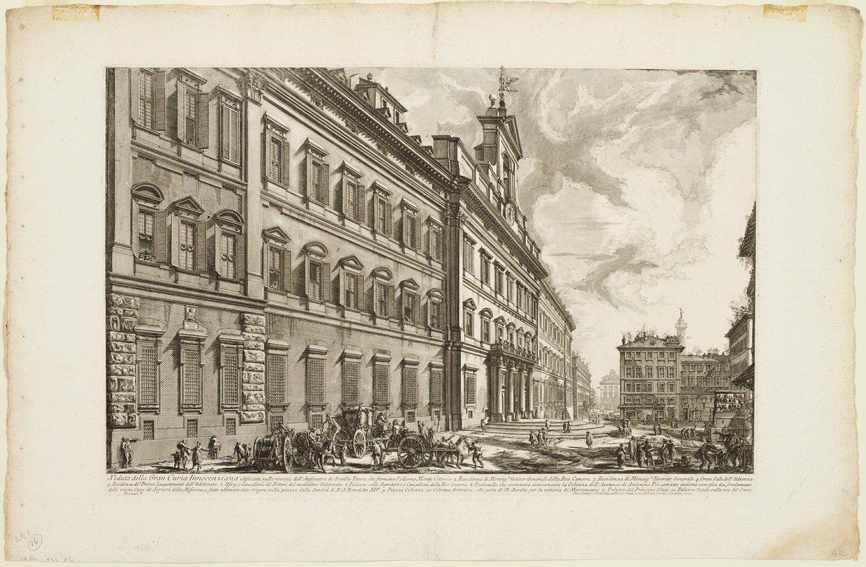 Vista do Palazzo di Montecitorio, de Vistas de Roma de Giovanni Battista Piranesi