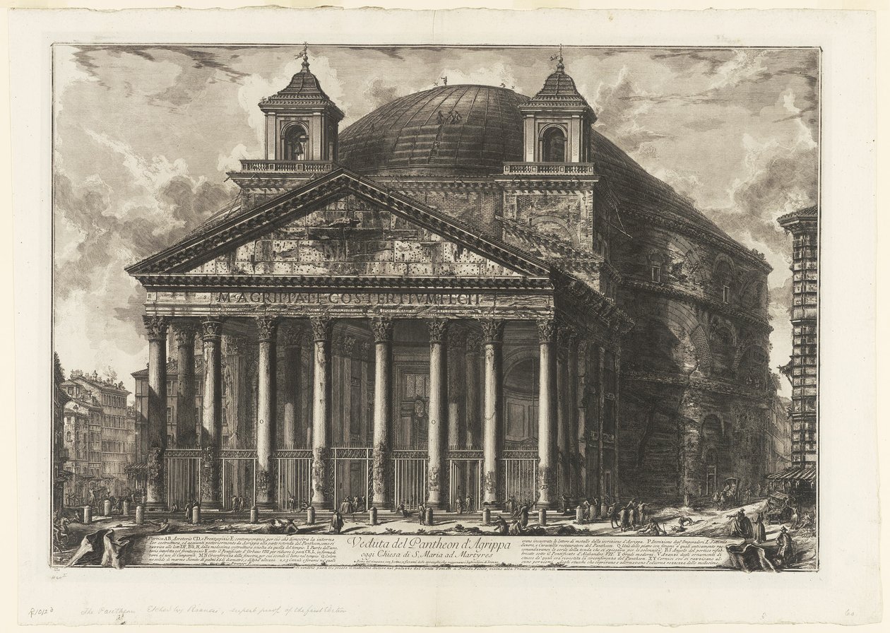 Vista do Panteão de Agripa, hoje S. Maria ad Martyres, de Vistas de Roma de Giovanni Battista Piranesi