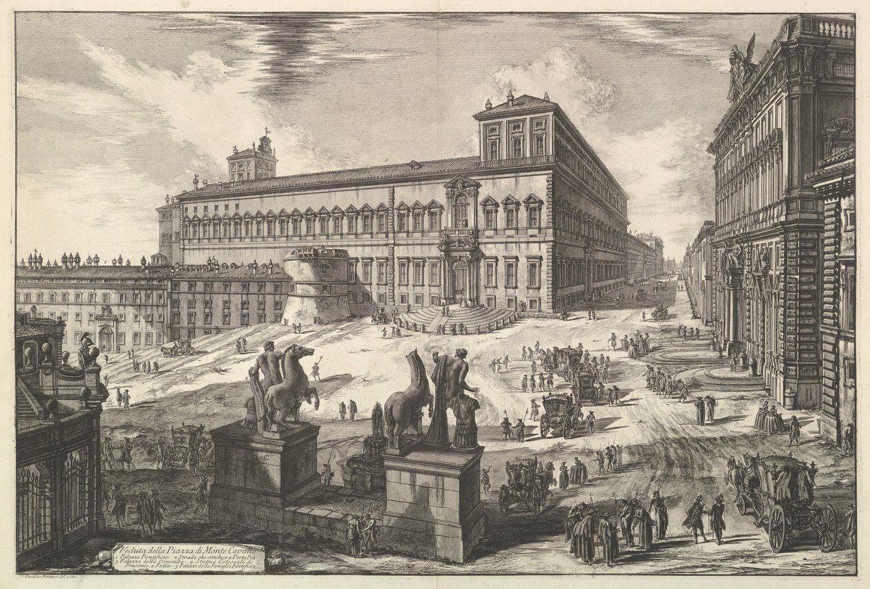 Vista da Piazza di monte Cavallo, de Vistas de Roma Vistas romanas, ca. 1773 de Giovanni Battista Piranesi