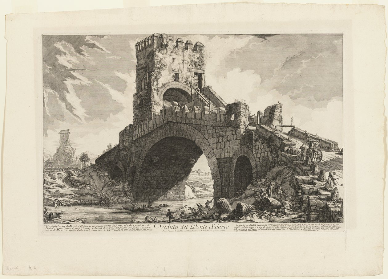 Vista da Ponte Salario, de Vistas de Roma de Giovanni Battista Piranesi