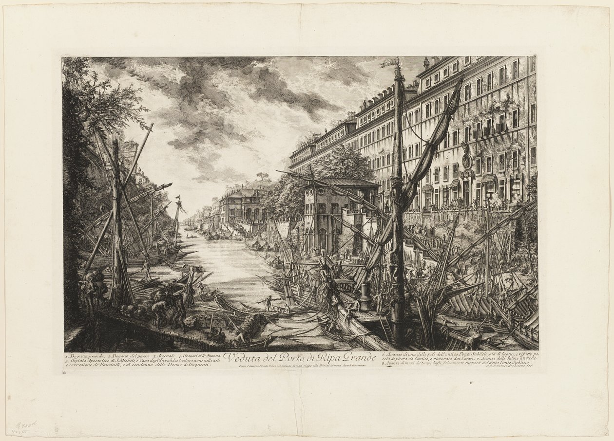 Vista do Porto de Ripa Grande, de Vistas de Roma de Giovanni Battista Piranesi