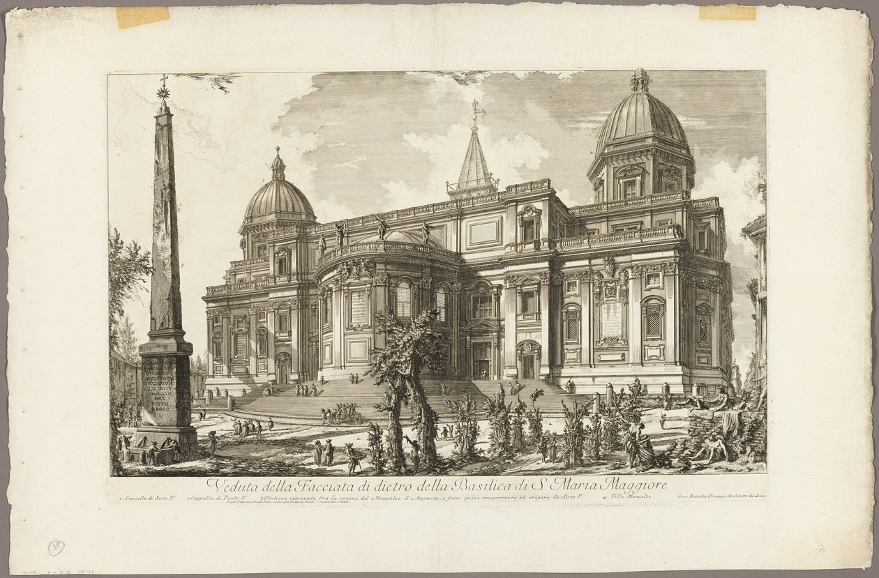 Vista da entrada traseira da Basílica de S. Maria Maggiore, de Vistas de Roma de Giovanni Battista Piranesi