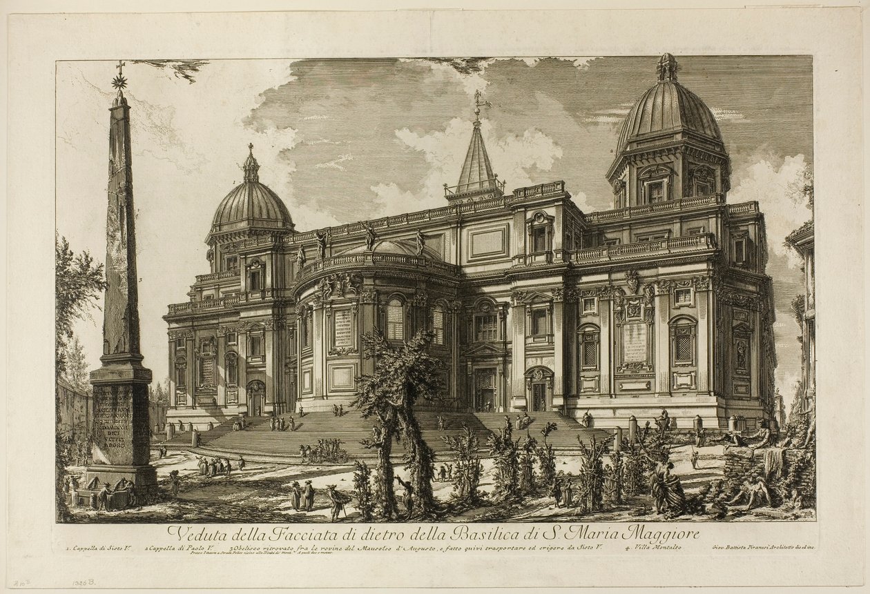 Vista da entrada traseira da Basílica de S. Maria Maggiore, de Vistas de Roma de Giovanni Battista Piranesi