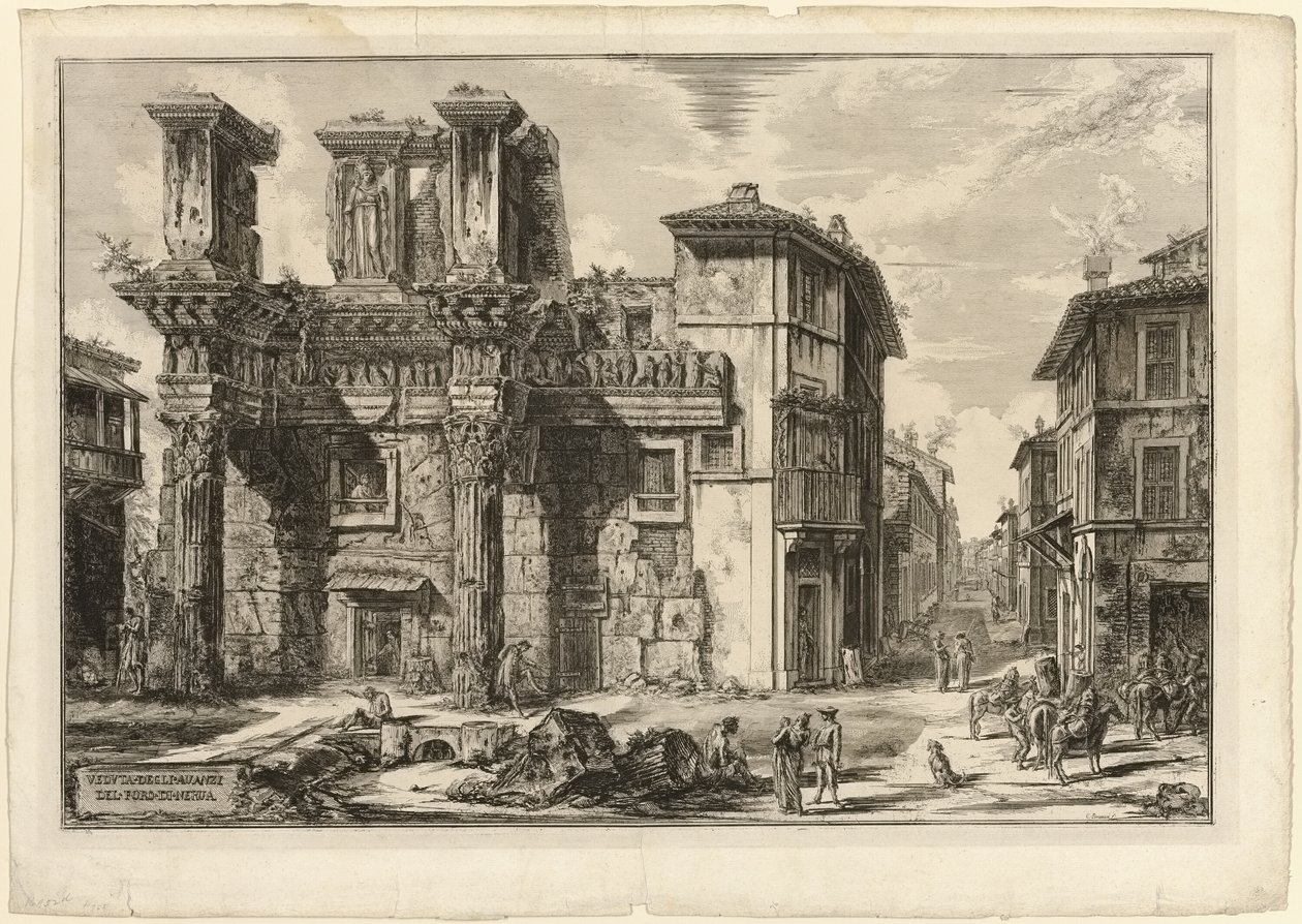 Vista dos restos do Fórum de Nerva, de Vistas de Roma de Giovanni Battista Piranesi