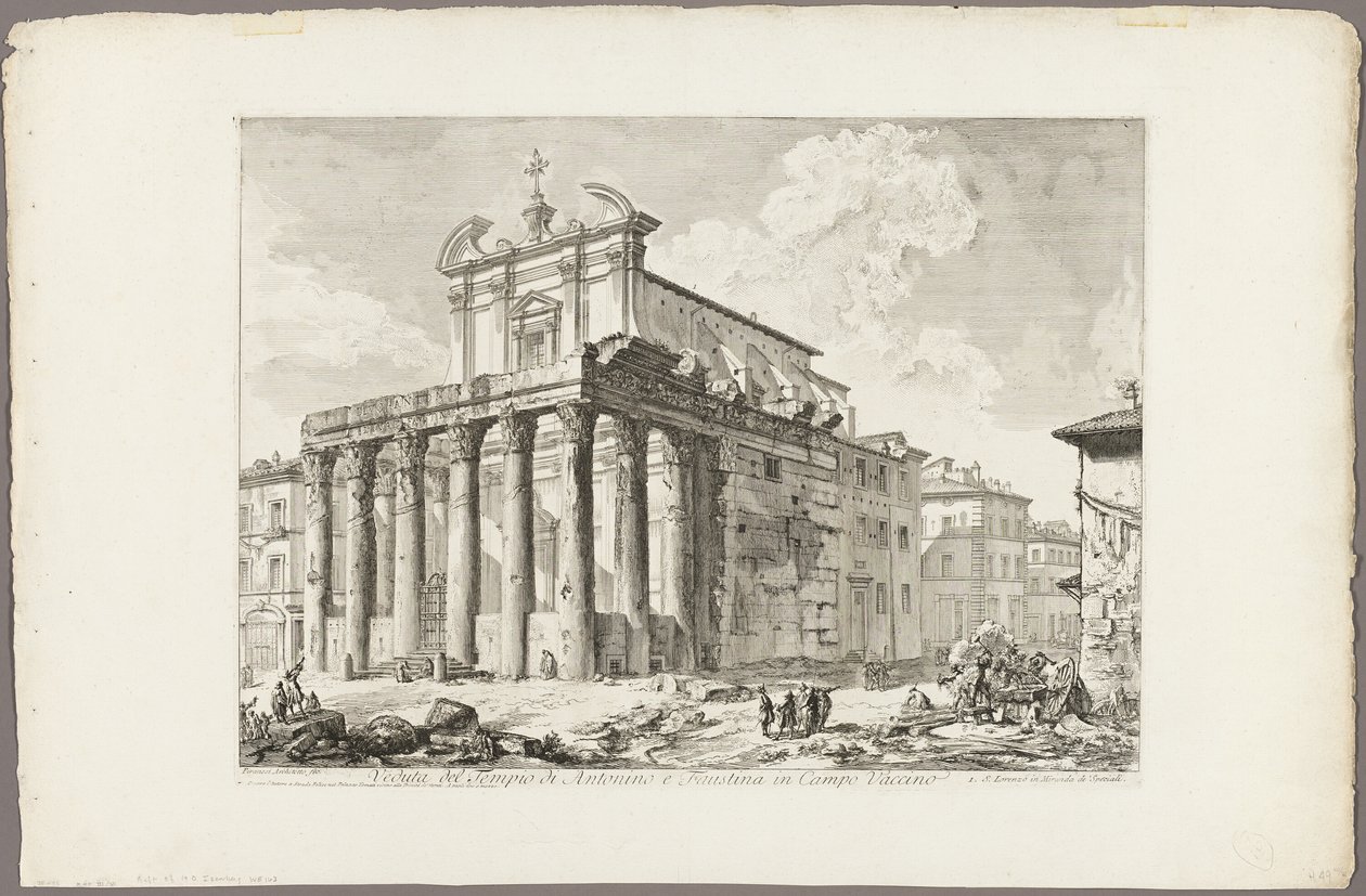 Vista do Templo de Antonino e Faustina no Fórum Romano, de Vistas de Roma de Giovanni Battista Piranesi