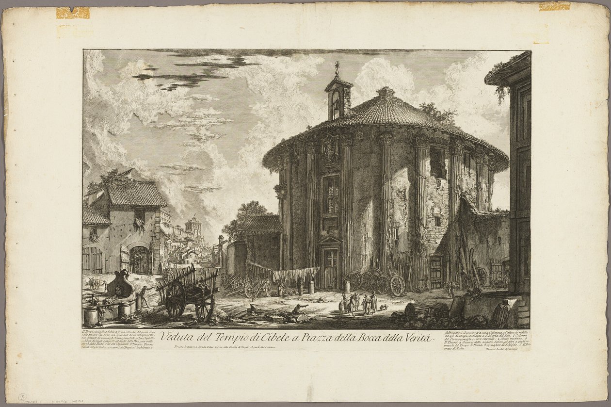 Vista do Templo de Cibele na Praça da Bocca della Verità, de Vistas de Roma de Giovanni Battista Piranesi