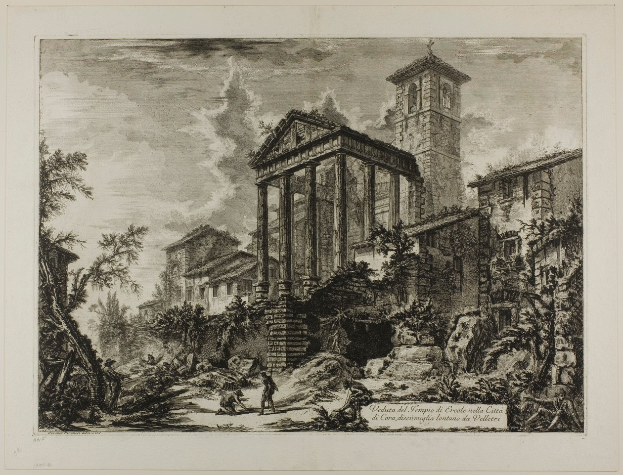 Vista do Templo de Hércules em Cori, dez milhas distante de Velletri, de Vistas de Roma de Giovanni Battista Piranesi