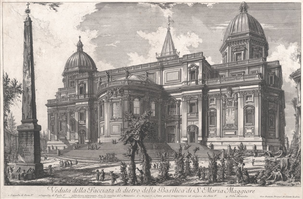 Vista da entrada posterior da Basílica de S. Maria Maggiore, c.1760-1778 (gravura) de Giovanni Battista Piranesi