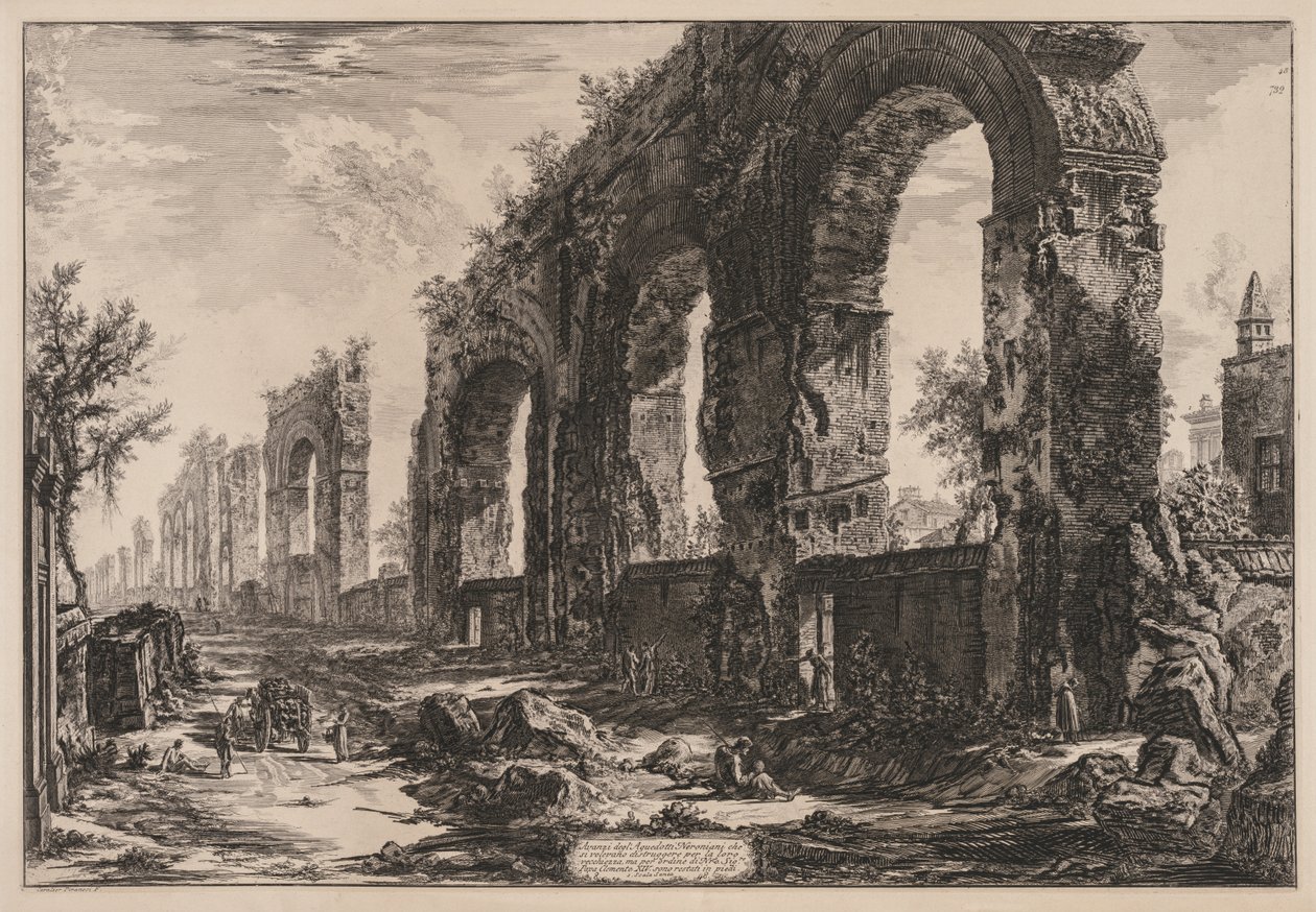Vistas de Roma: O Aquaduto de Nero, 1775. de Giovanni Battista Piranesi