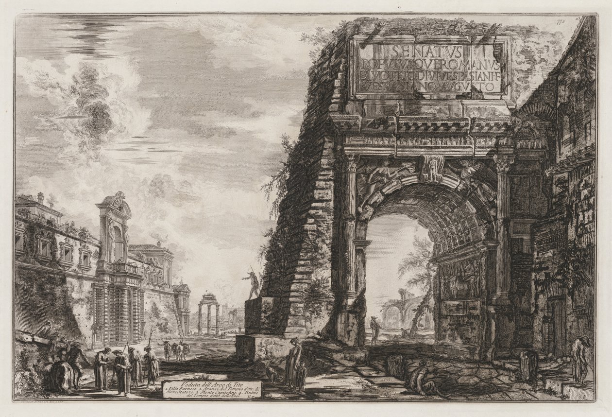 Vistas de Roma: O Arco ou Tito, 1776. de Giovanni Battista Piranesi