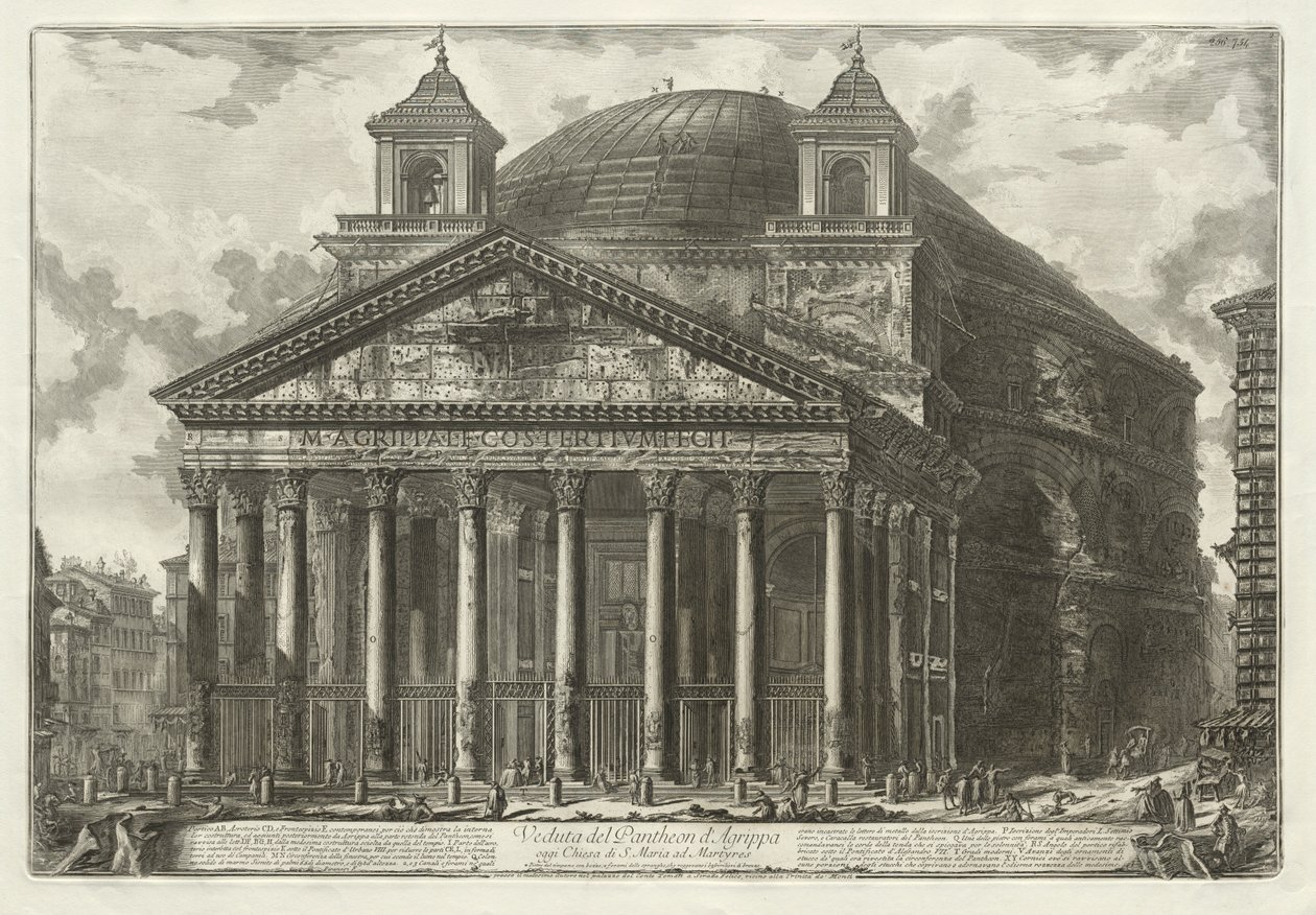 Vistas de Roma: O Panteão, 1761. de Giovanni Battista Piranesi