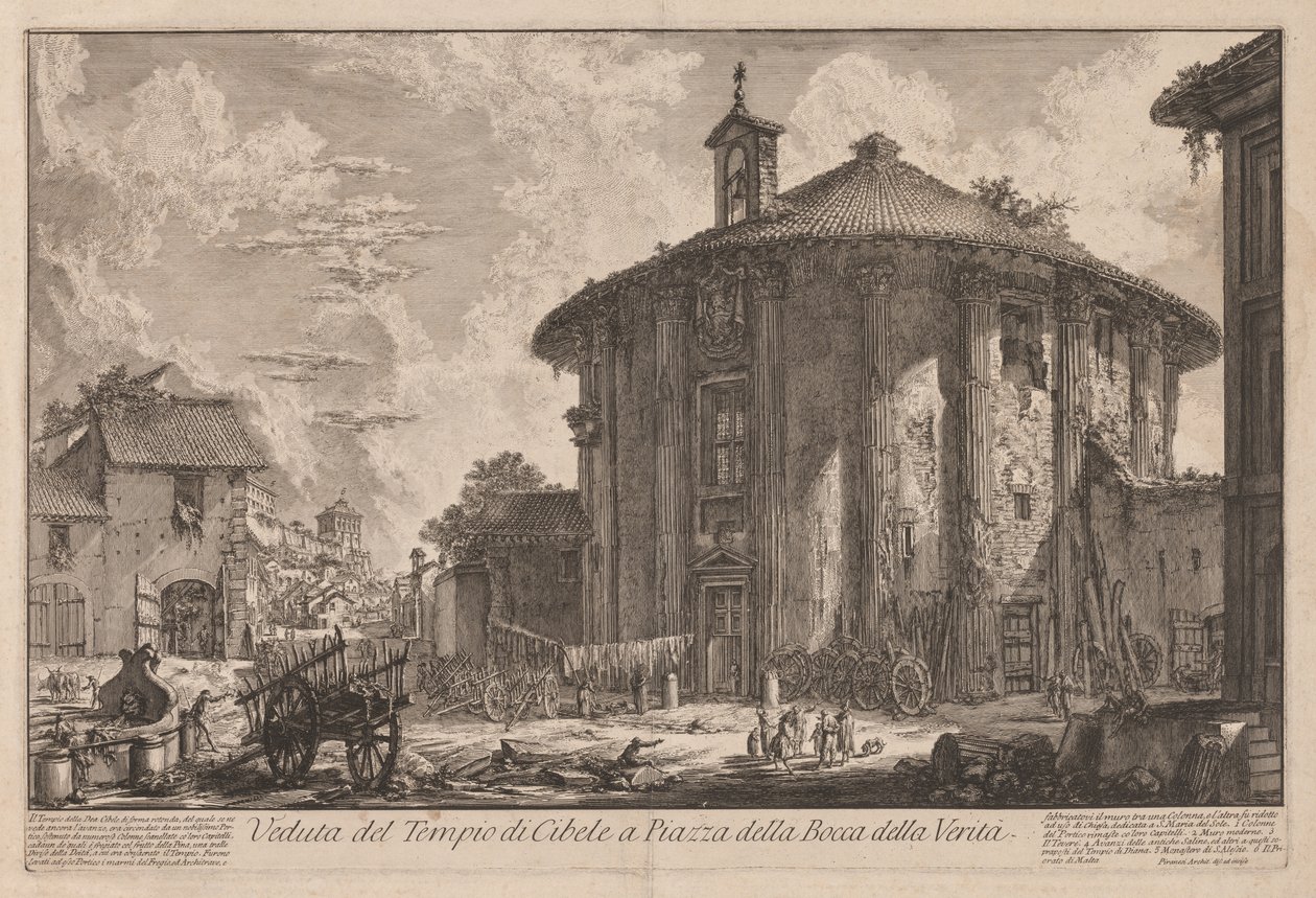 Vistas de Roma: O Templo de Portunus (?) de Giovanni Battista Piranesi