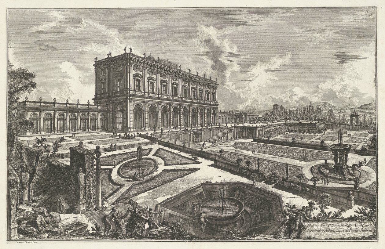 Villa Albani te Roma Vista da Villa dell