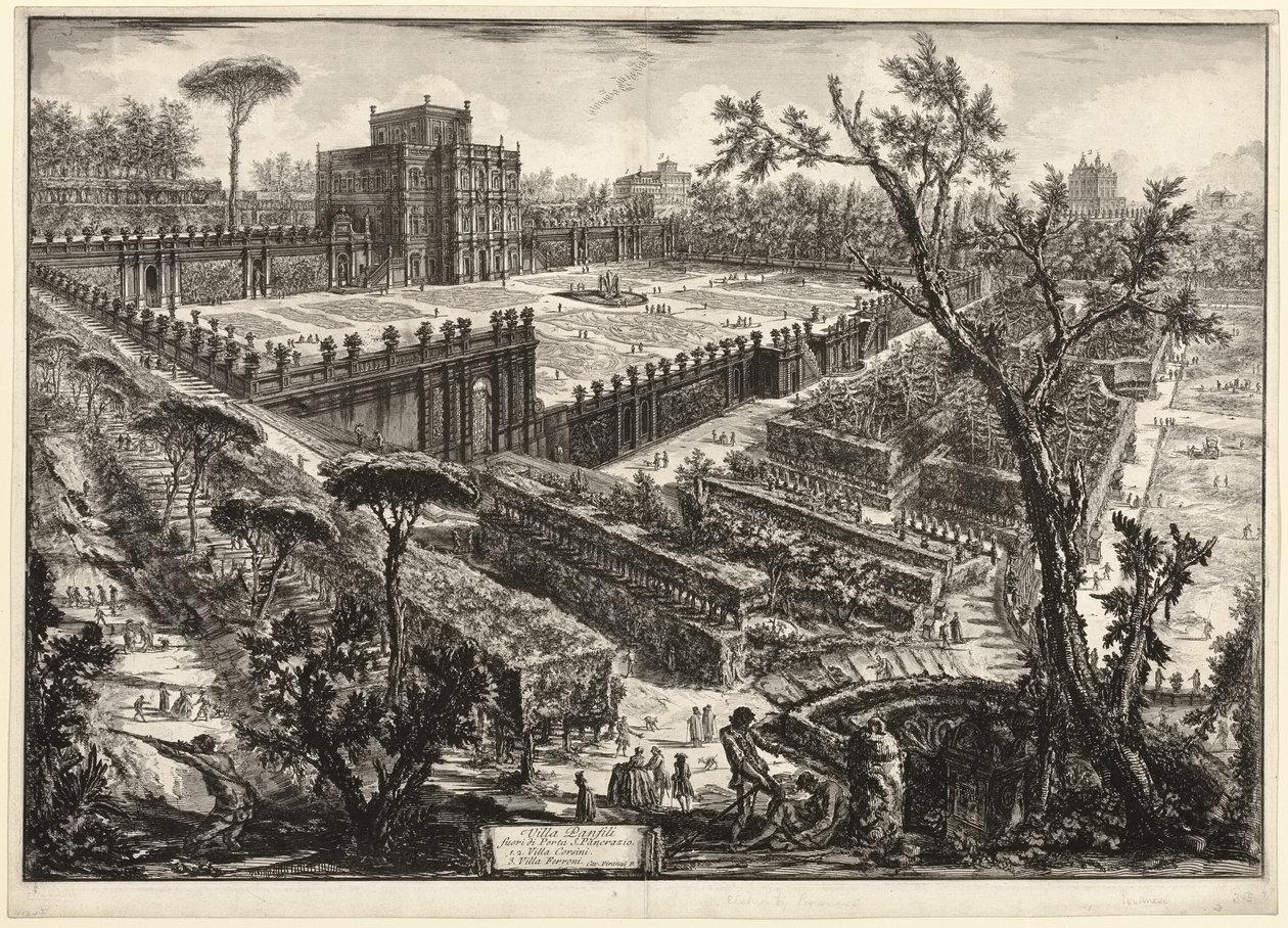 Villa Pamphili fora da Porta S. Pancrazio, de Vistas de Roma de Giovanni Battista Piranesi