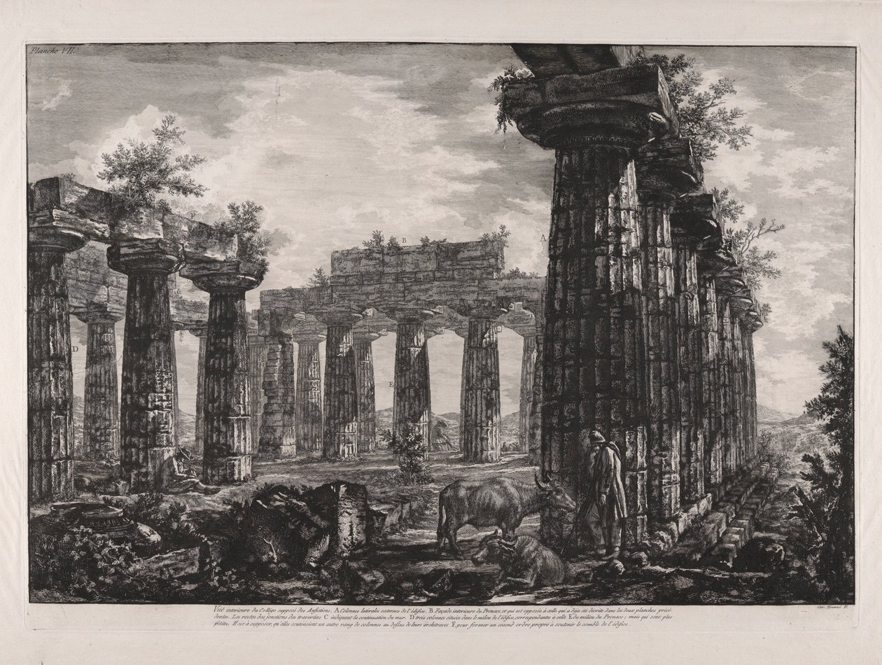 Vue interieure du Coll?ge suppos? des Anfictions (Vista Interior do chamado College des Anfictions), de Diff?rentes Vues de de Giovanni Battista Piranesi
