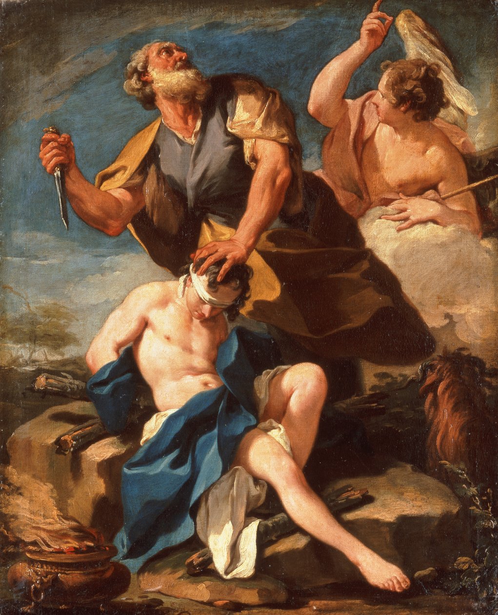 O Sacrifício de Isaac (óleo sobre tela) de Giovanni Battista Pittoni