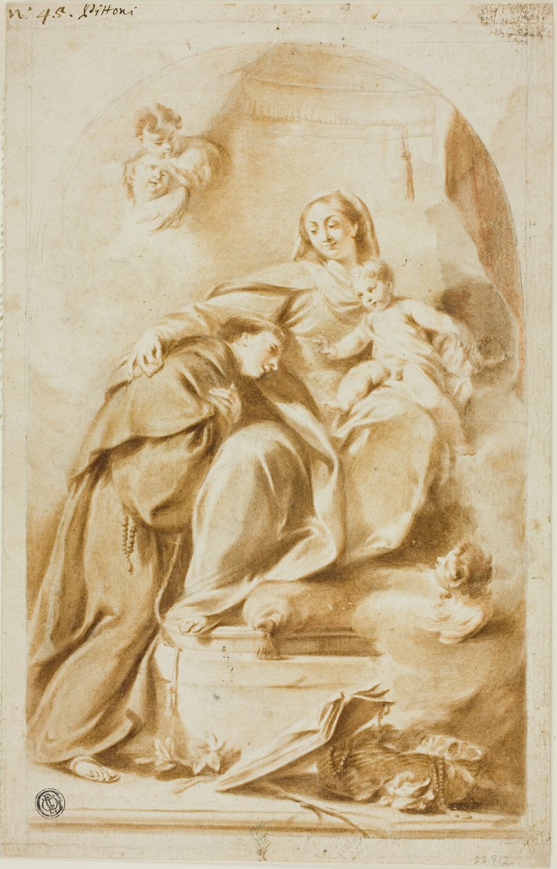 Nossa Senhora e o Menino com Santo António de Pádua de Giovanni Battista Pittoni the Younger