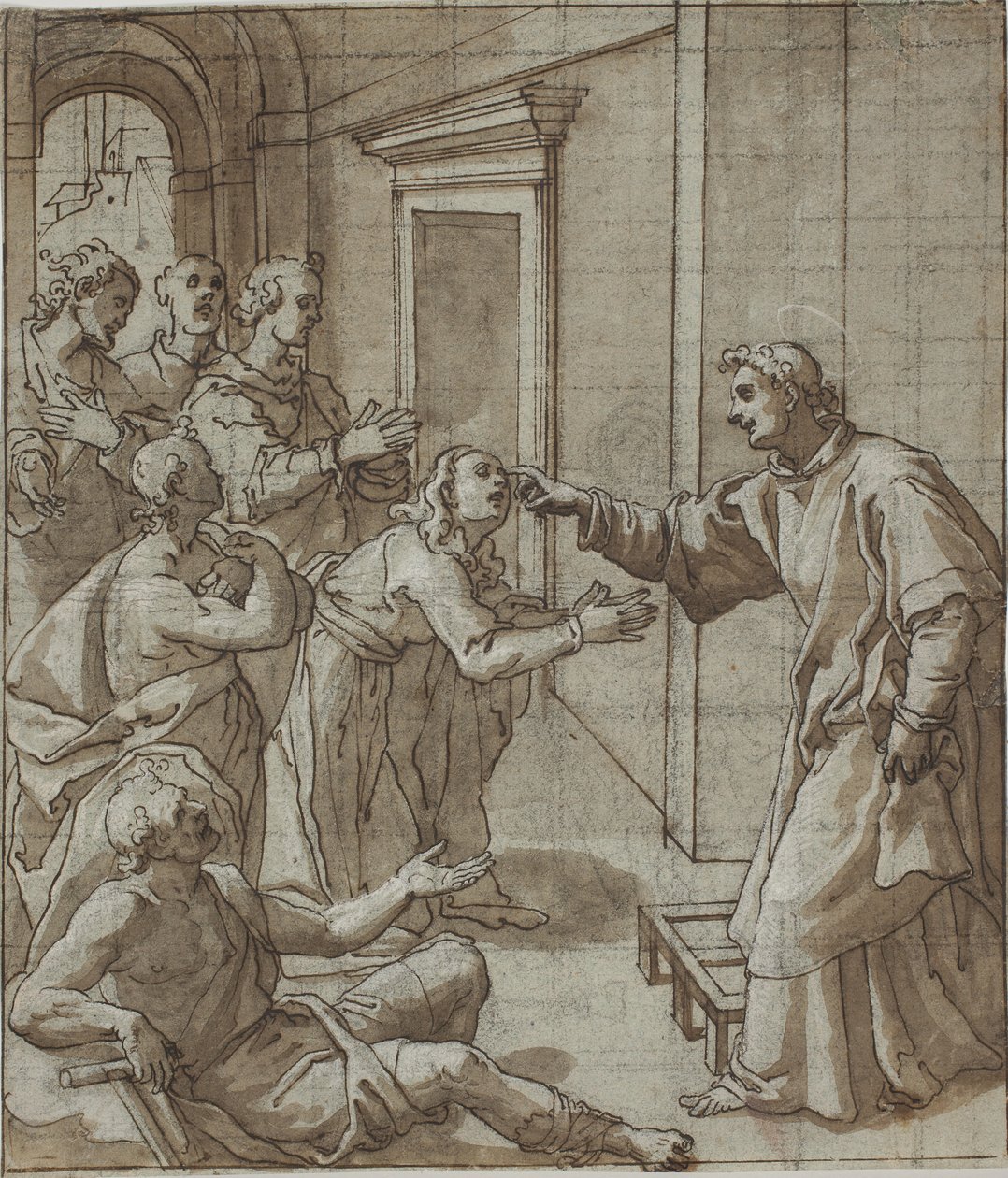 São Lourenço curando os cegos de Giovanni Battista Pozzi
