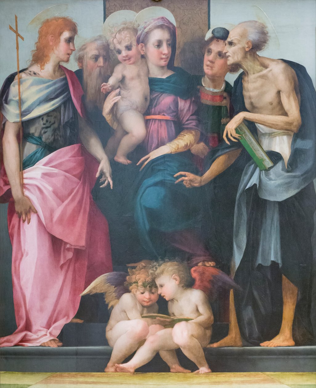 Madonna entronizada com santos, retábulo do hospital de Santa Maria Nuova de Giovanni Battista Rosso Fiorentino
