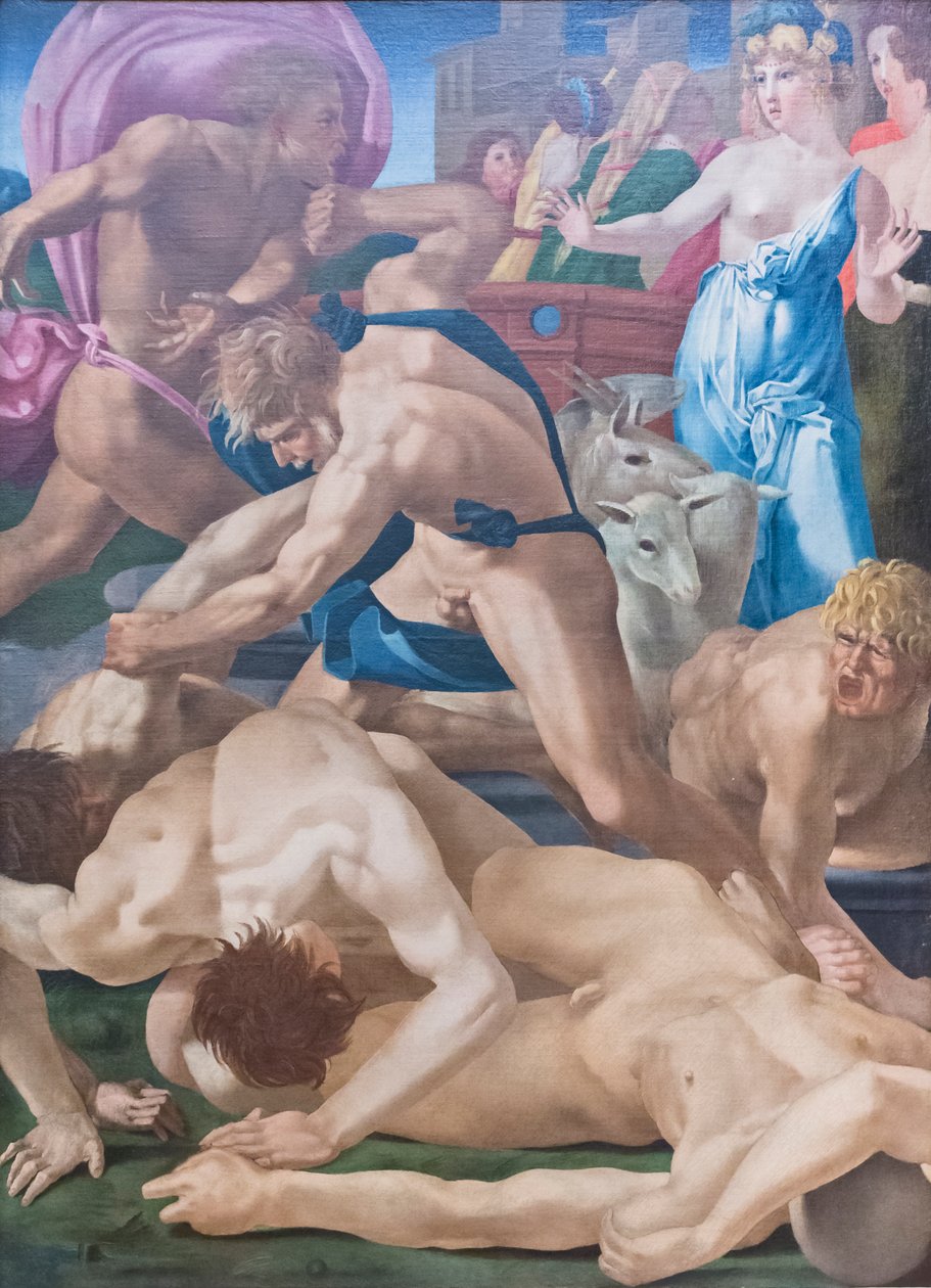 Moisés a defender as filhas de Jethro de Giovanni Battista Rosso Fiorentino