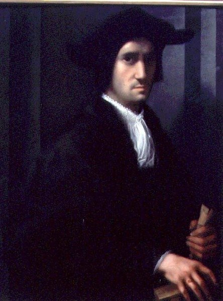 Retrato de um Homem (painel) de Giovanni Battista Rosso Fiorentino