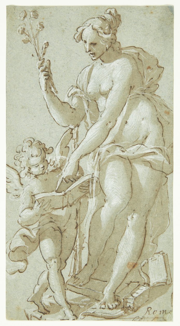 Vênus ensina Cupido, que está lendo um livro de Giovanni Battista Rovere