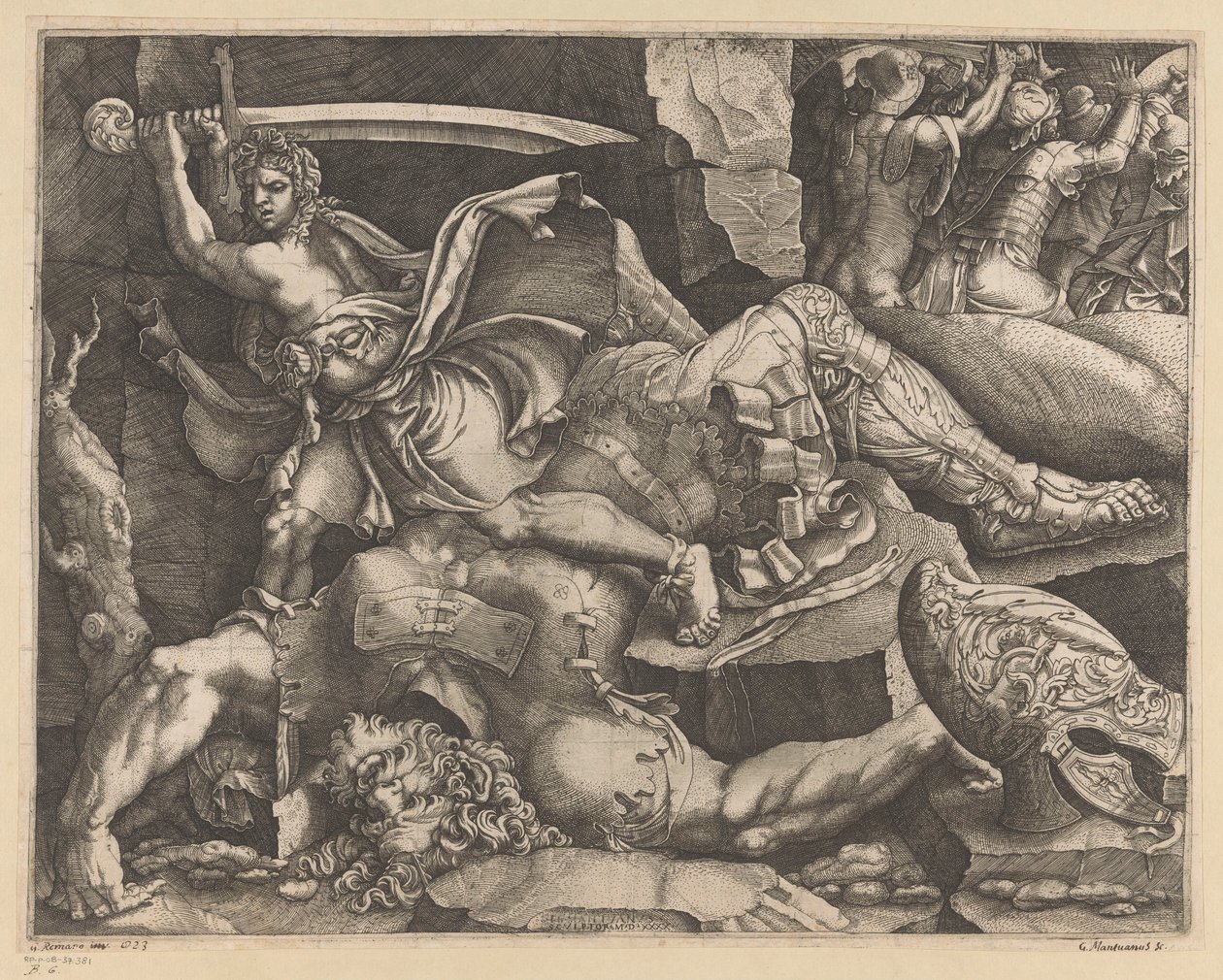 David beheads Golias de Giovanni Battista Scultori