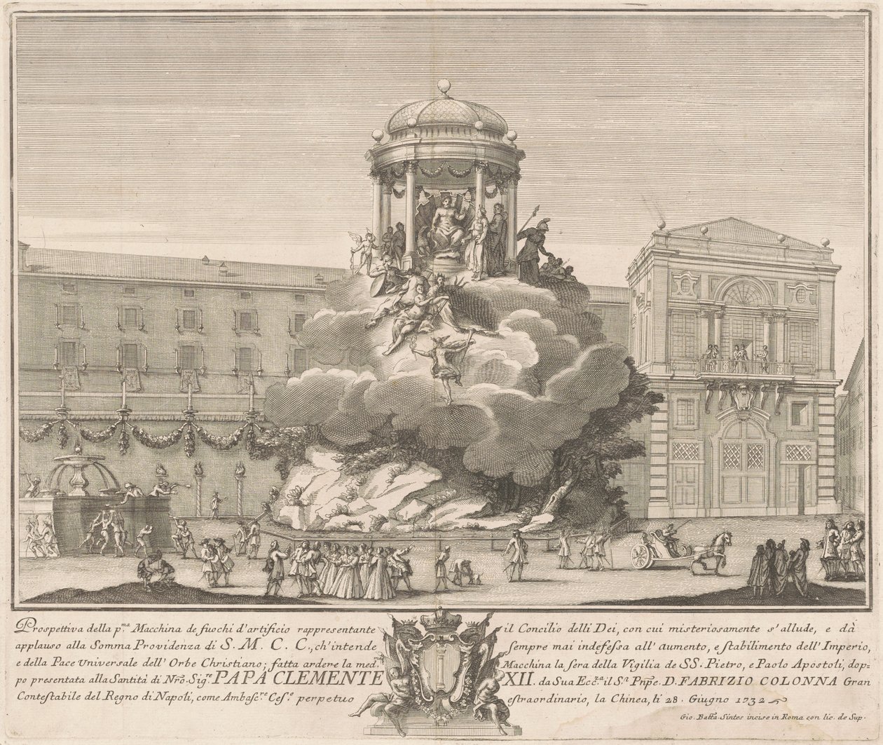 A Prima Macchina para a Chinea de 1732: O Conselho dos Deuses de Giovanni Battista Sintes, after Nicola Michetti