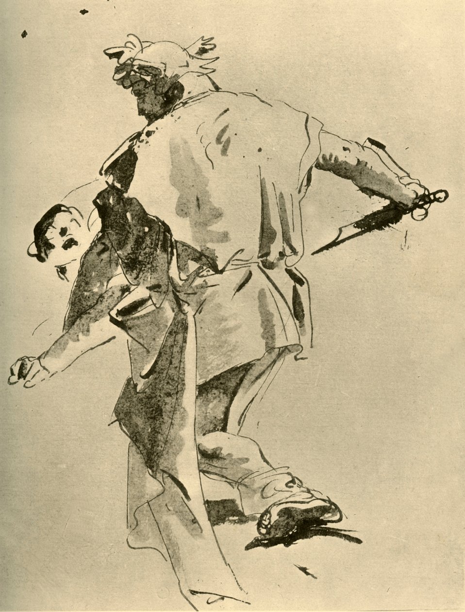 Um homem esfaqueando um menino, meados do século XVIII, 1928 de Giovanni Battista Tiepolo