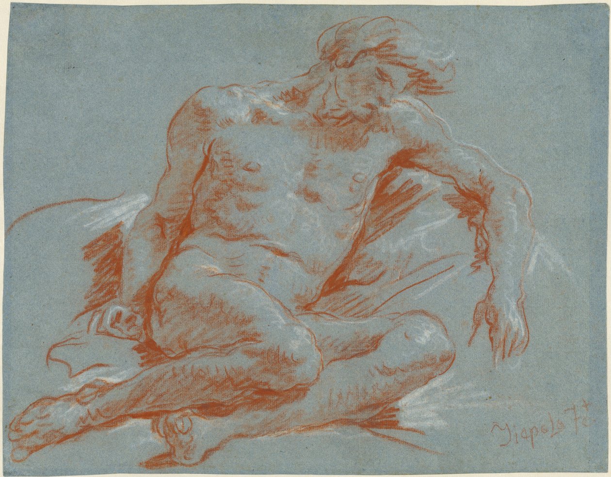 Um Nu Masculino Sentado de Giovanni Battista Tiepolo