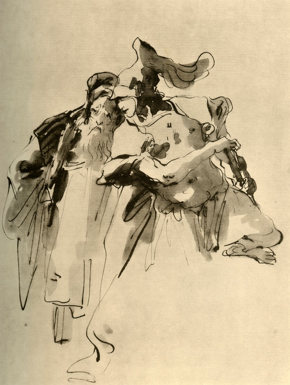 Um soldado e um homem velho, meados do século XVIII, 1928 de Giovanni Battista Tiepolo