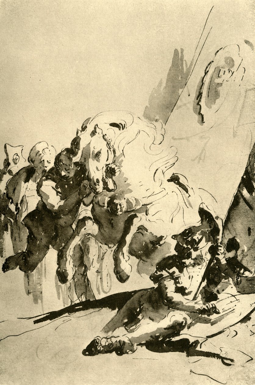 Alexander e Bucephalus, meados do século XVIII, 1928 de Giovanni Battista Tiepolo
