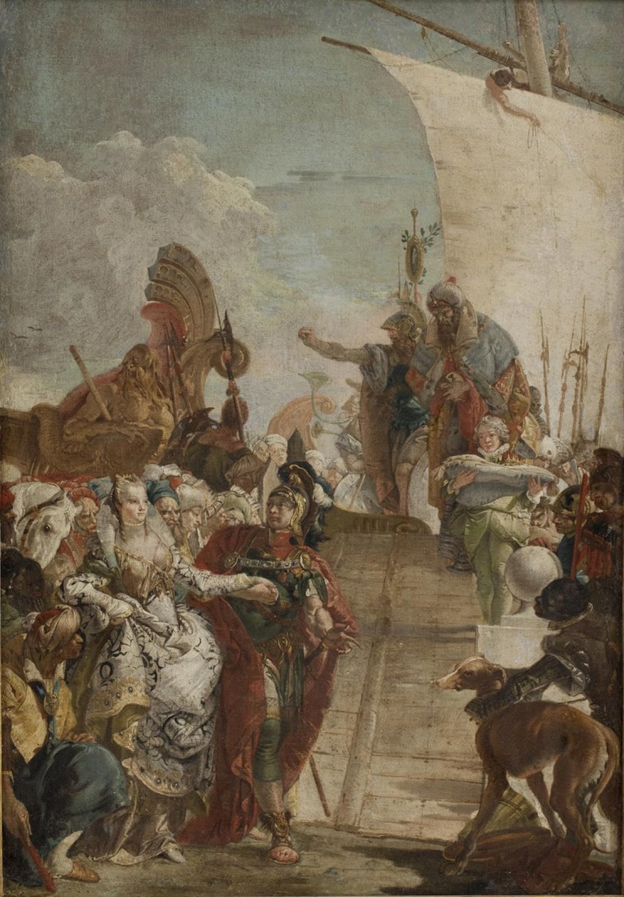 Anthony Leading Cleopatra a bordo de Giovanni Battista Tiepolo