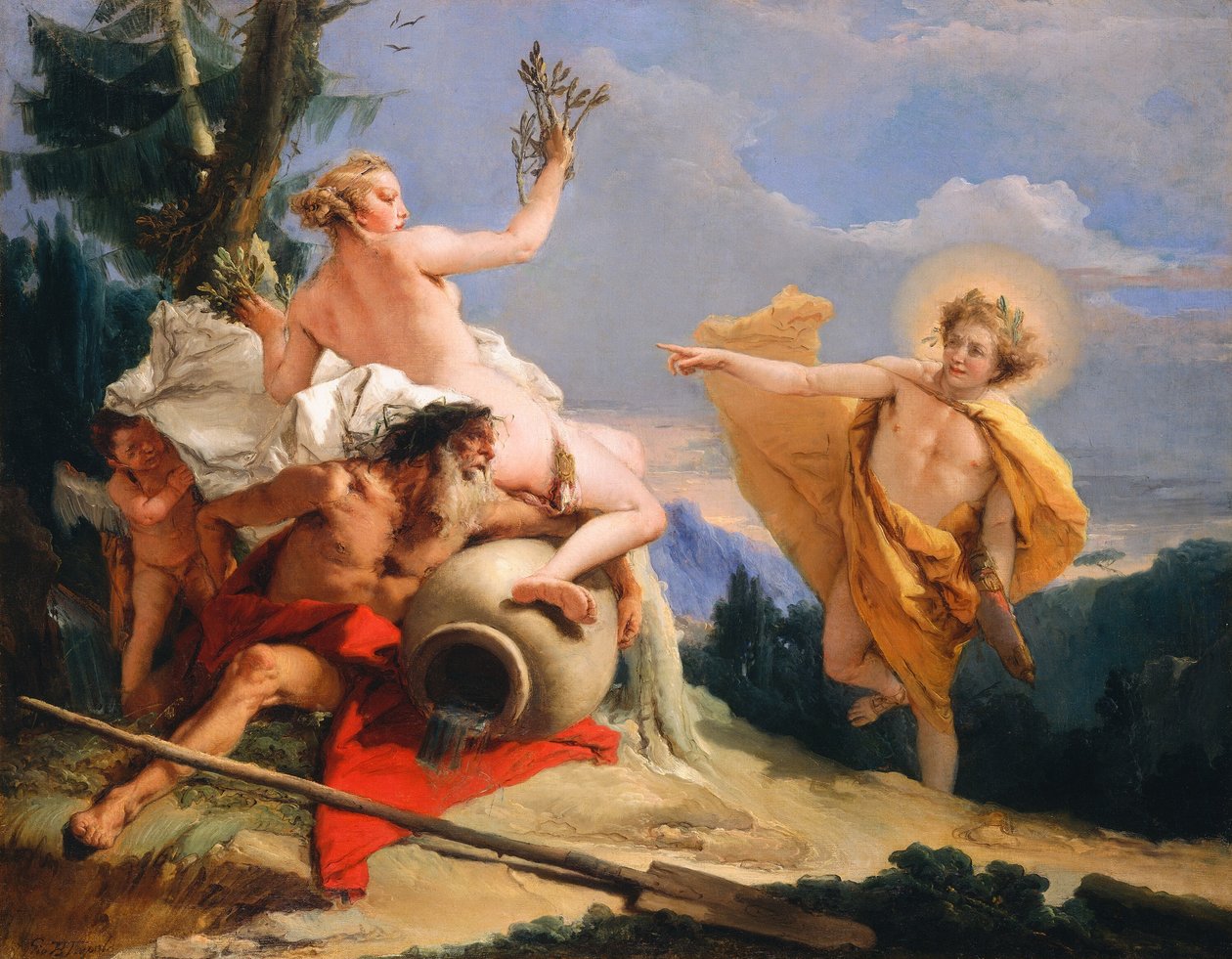 Apolo Perseguindo Daphne de Giovanni Battista Tiepolo
