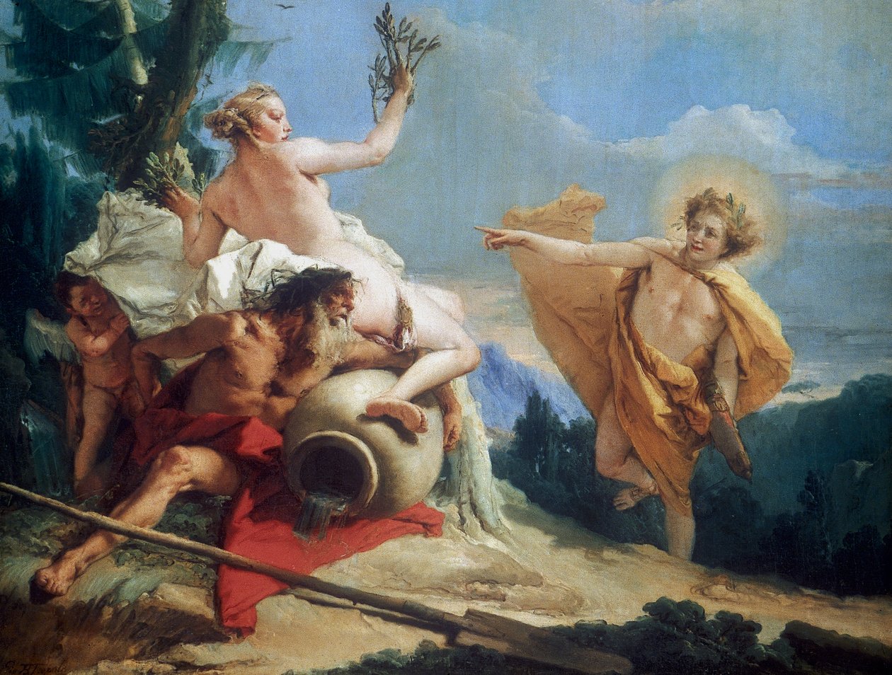 Apollo Perseguindo Daphne, c1755-1760 de Giovanni Battista Tiepolo