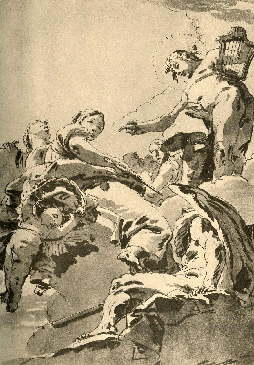Apolo, as Musas e Cronos, c1730, 1928 de Giovanni Battista Tiepolo