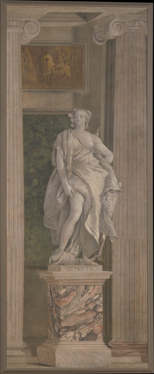 Aritmética, 1760 (afresco transferido para a tela) de Giovanni Battista Tiepolo