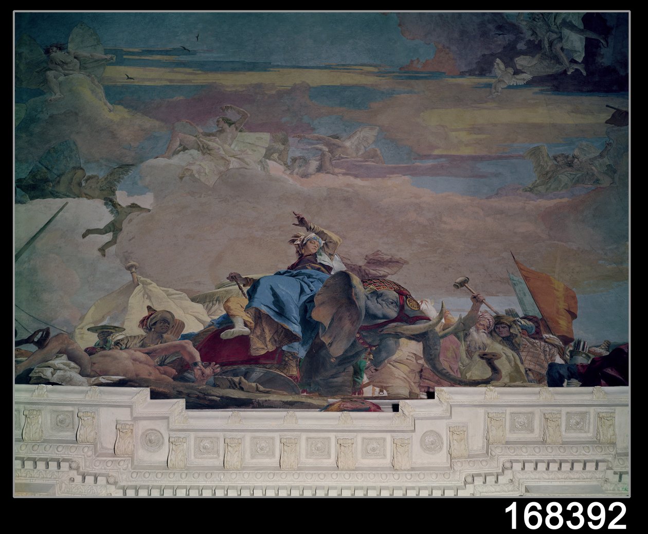 Ásia, um dos Quatro Continentes do teto do &39;Treppenhaus&39;, 1750-53 (afresco) (ver também (112348 e 30573) de Giovanni Battista Tiepolo