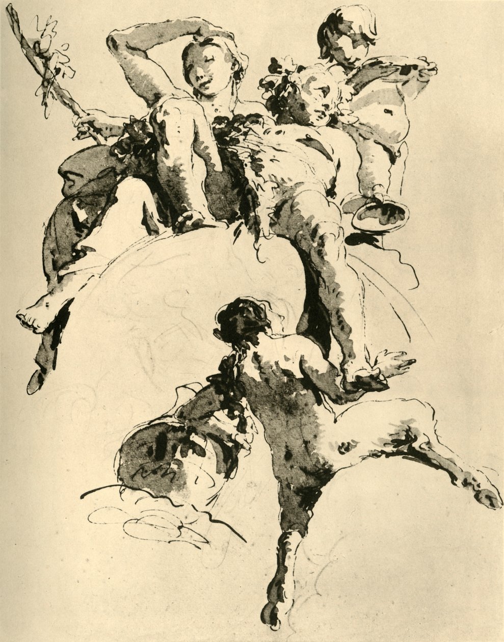 Baco e Ariadne, c1740, 1928 de Giovanni Battista Tiepolo