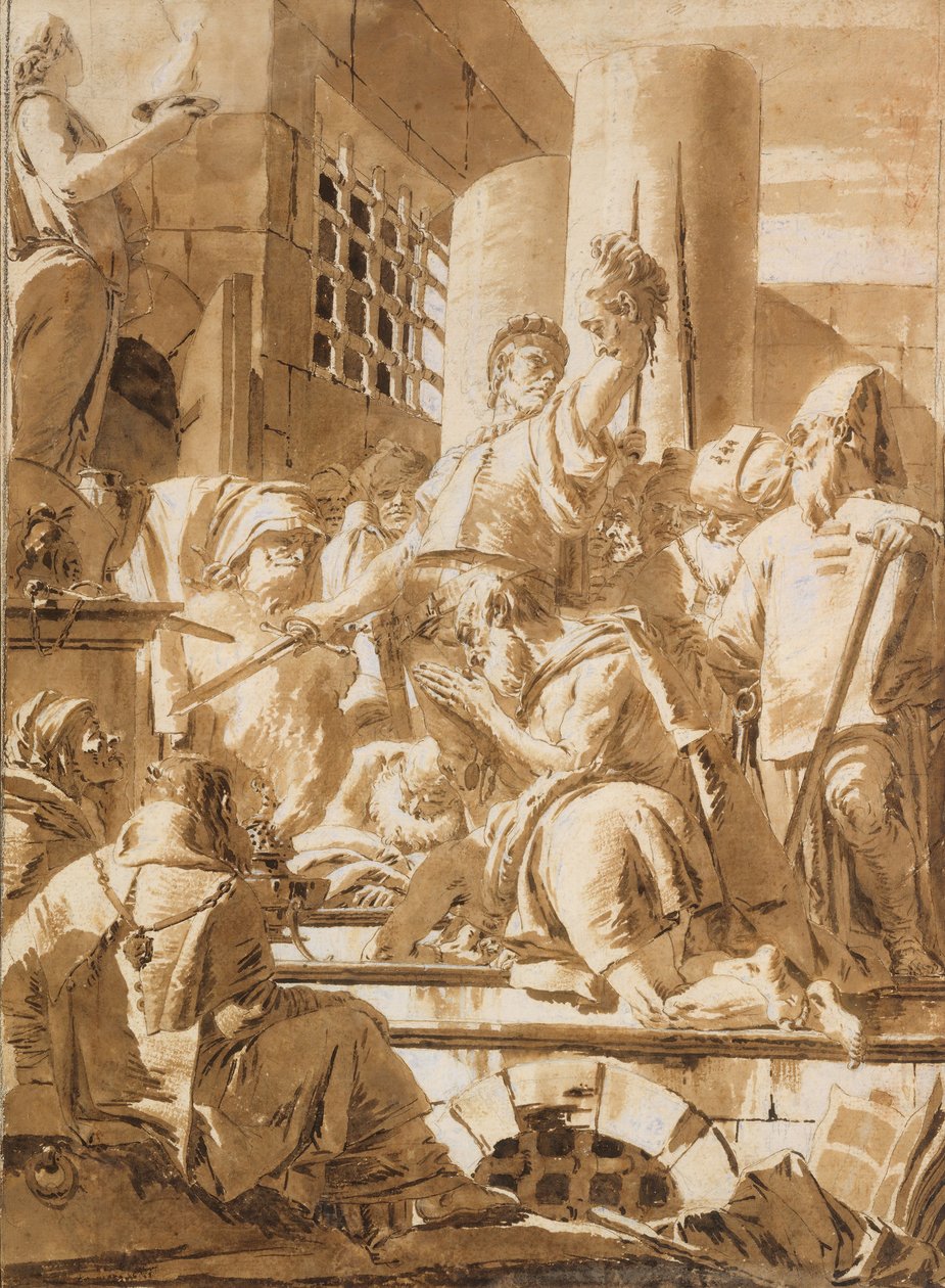 Decapitação de dois santos masculinos, 1696-1770. de Giovanni Battista Tiepolo