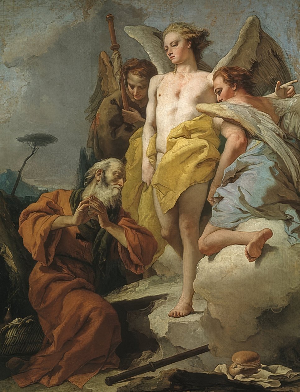 Visita dos três anjos a Abraão. Por volta de 1770 de Giovanni Battista Tiepolo